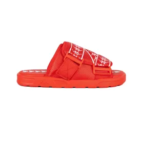 Stylish Red Flame Coral White 222 Banda Mitel Slide Sandals