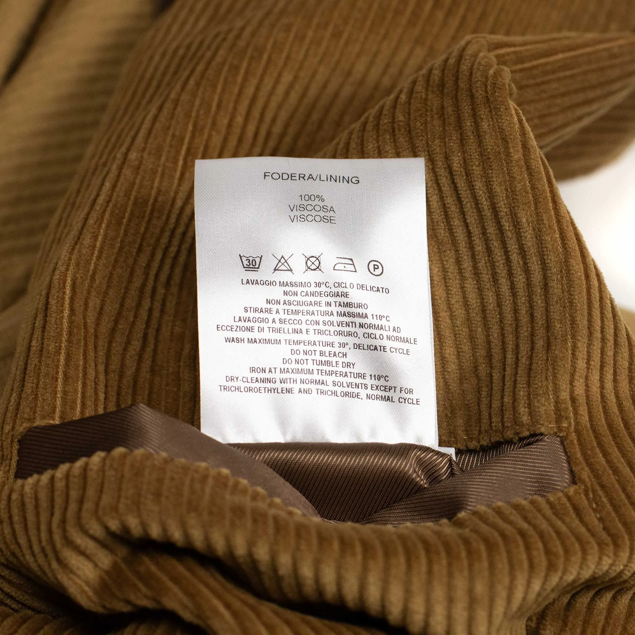 Aauro patch pocket jacket in beige cotton corduroy (suit separates)
