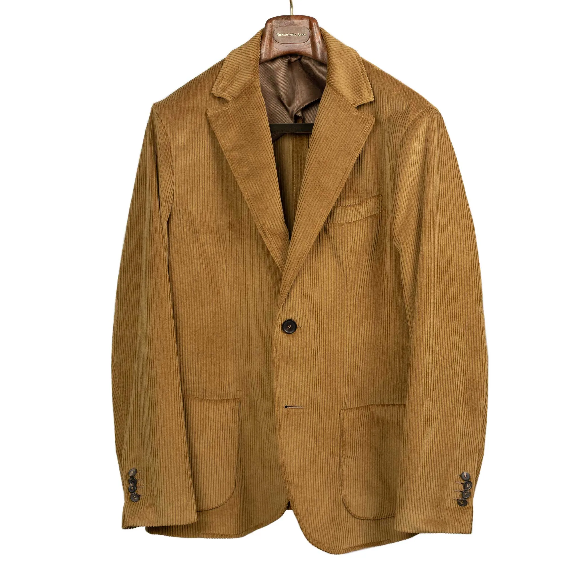 Aauro patch pocket jacket in beige cotton corduroy (suit separates)