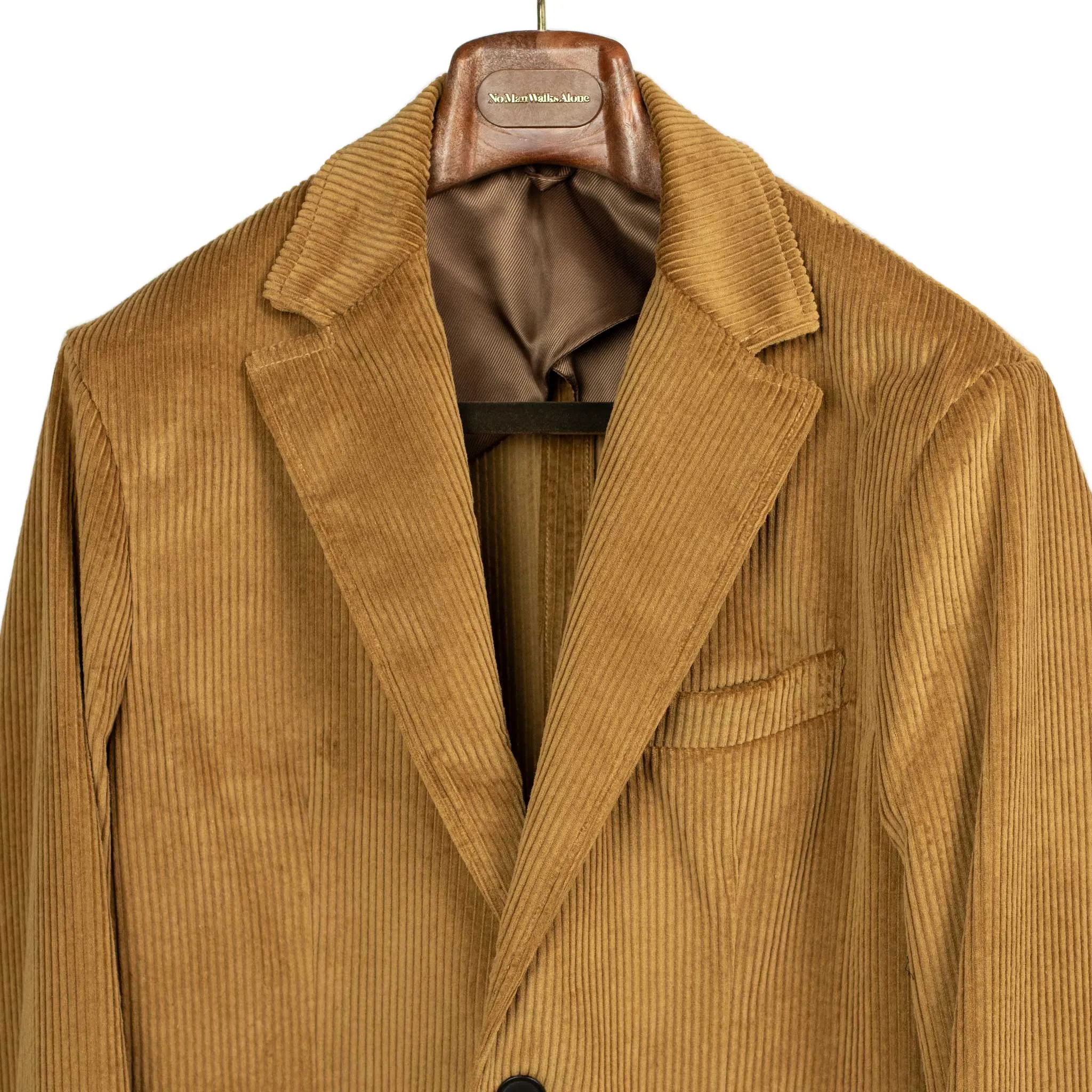 Aauro patch pocket jacket in beige cotton corduroy (suit separates)