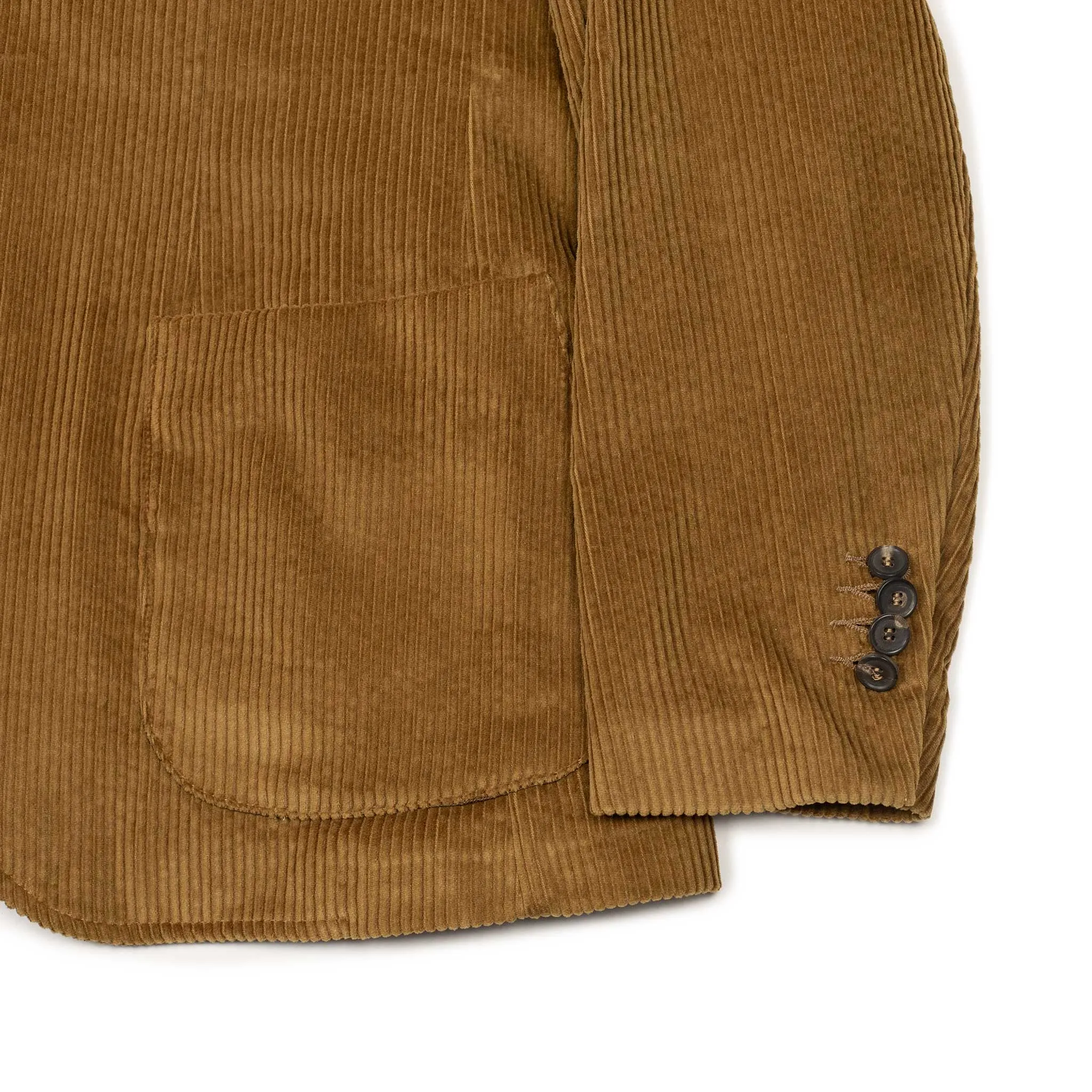 Aauro patch pocket jacket in beige cotton corduroy (suit separates)