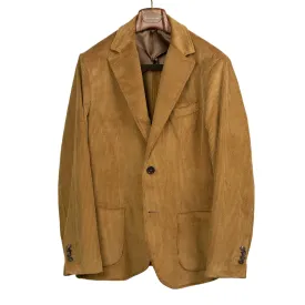 Aauro patch pocket jacket in beige cotton corduroy (suit separates)