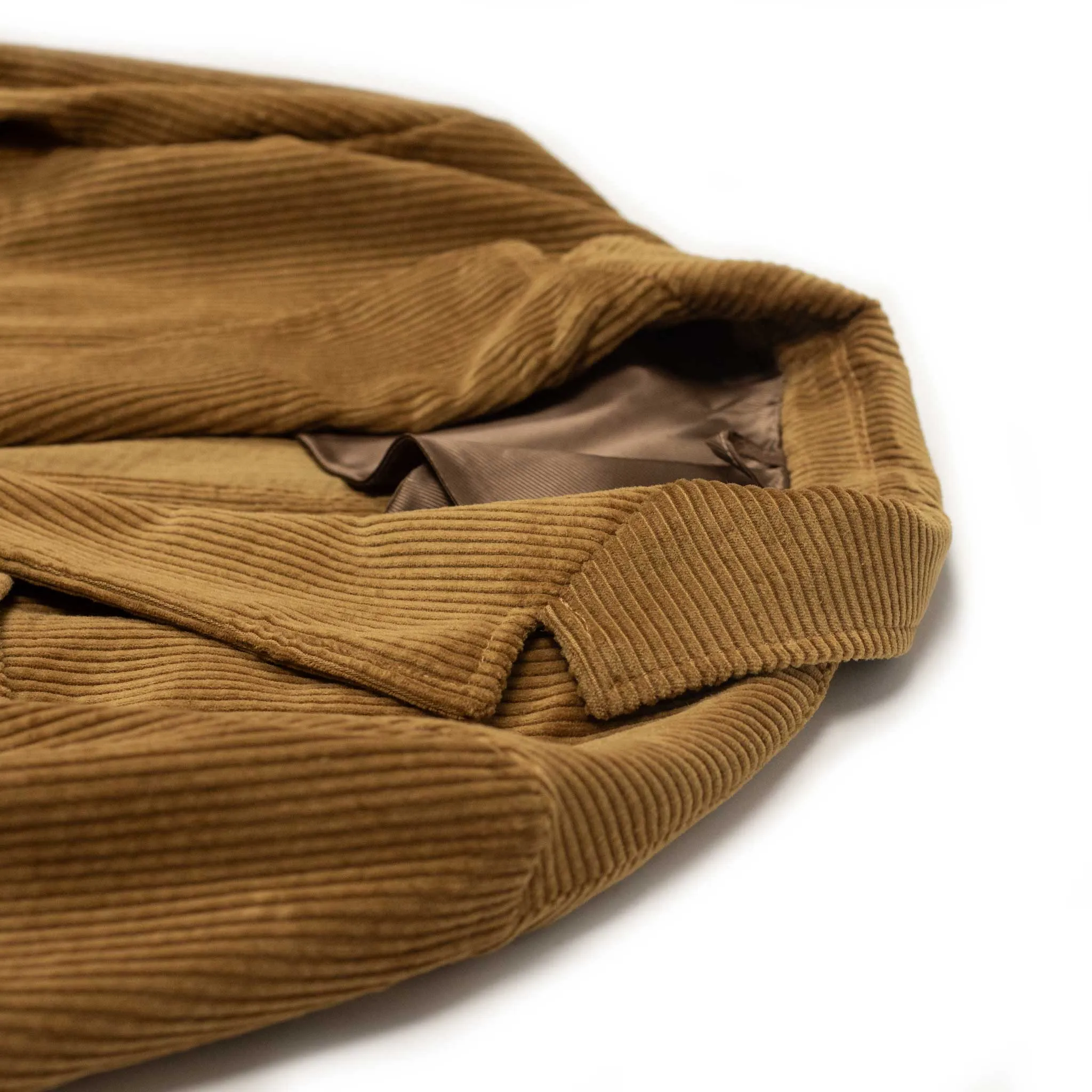 Aauro patch pocket jacket in beige cotton corduroy (suit separates)