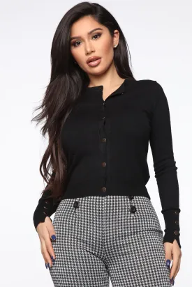All Because Of You Cardigan - Black