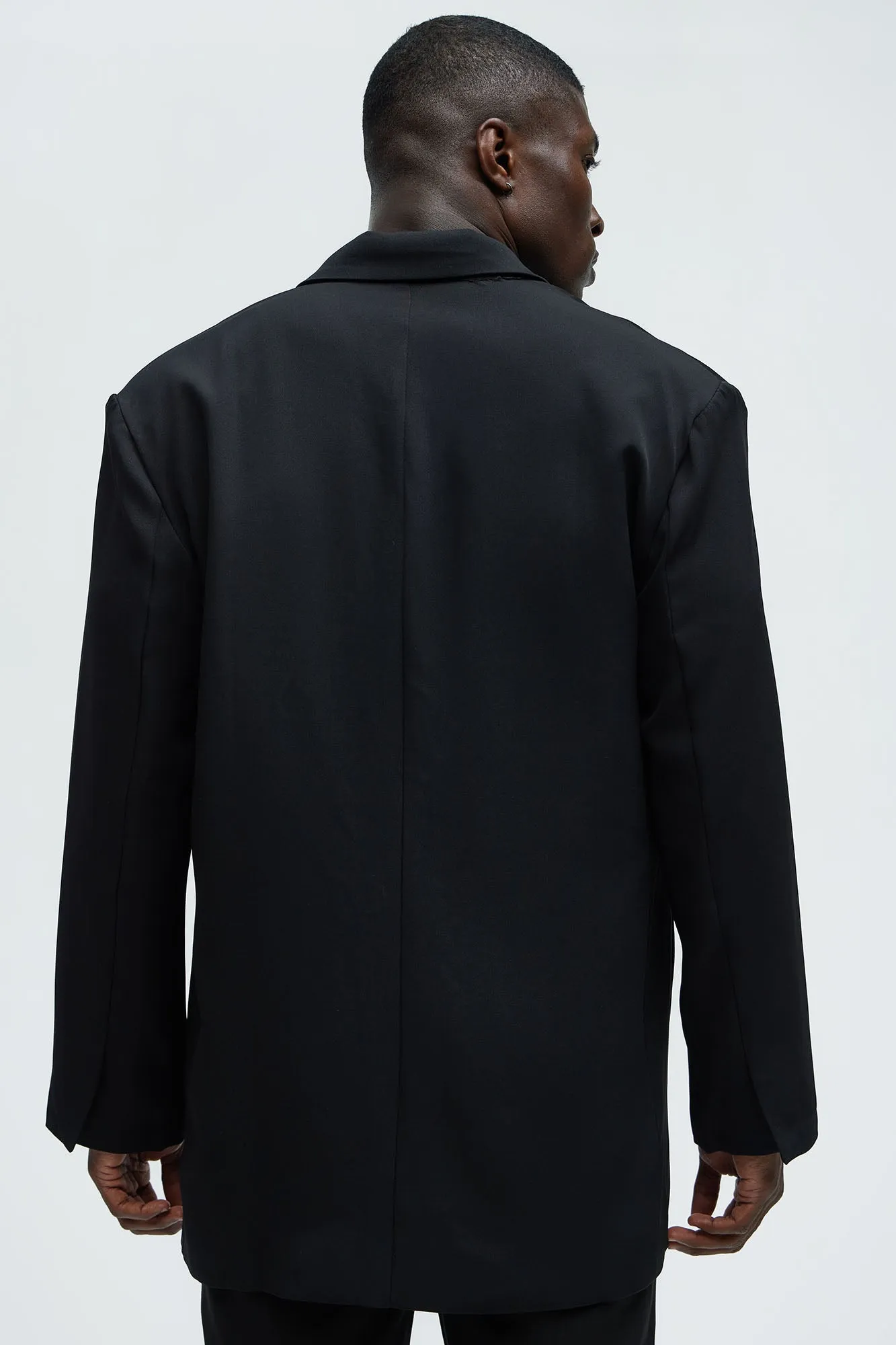 Anchor Double Breasted Suit Jacket - Black