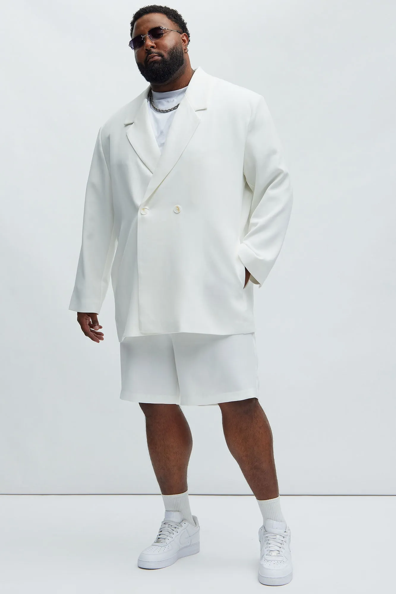 Anchor Double Breasted Suit Jacket - Off White