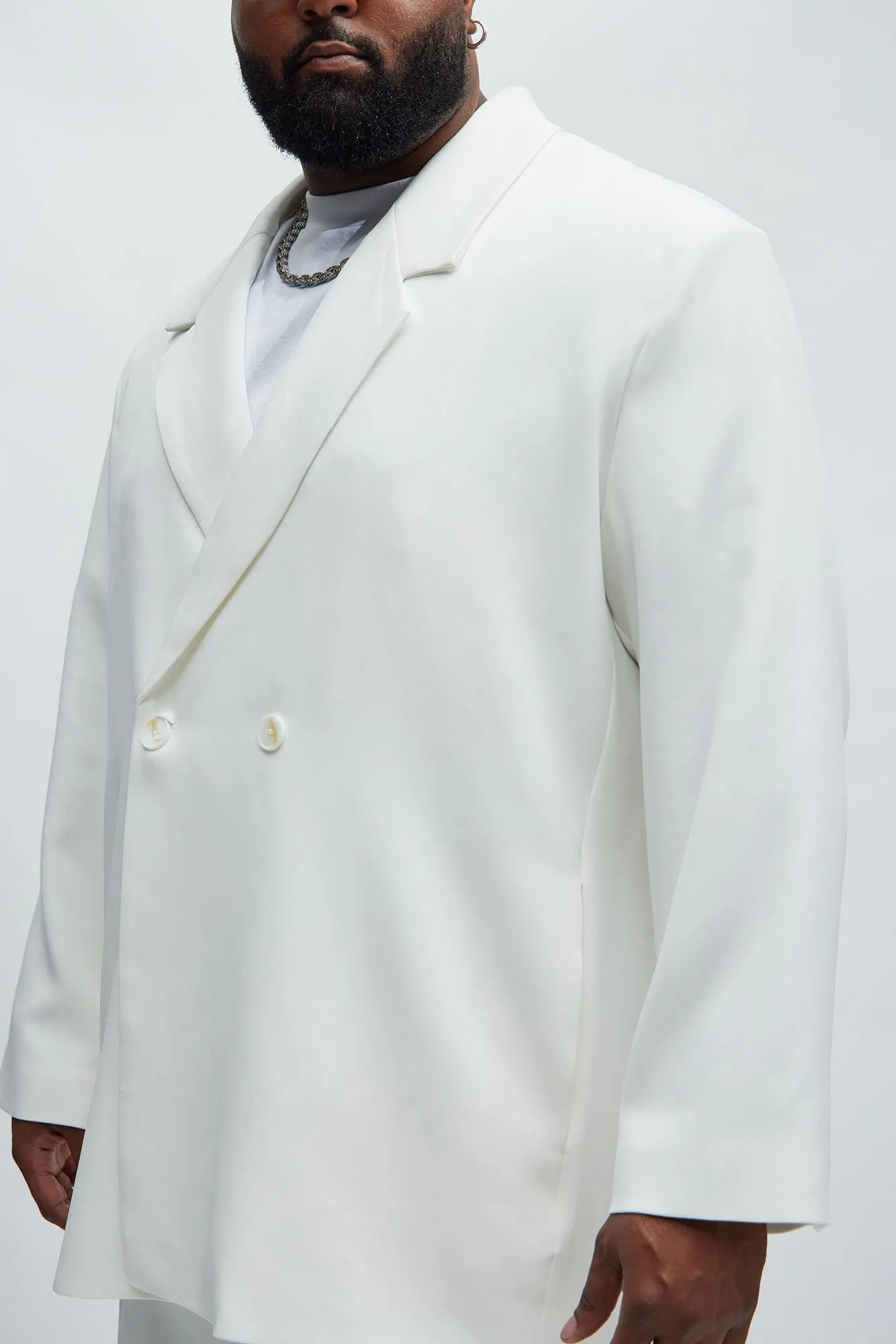 Anchor Double Breasted Suit Jacket - Off White