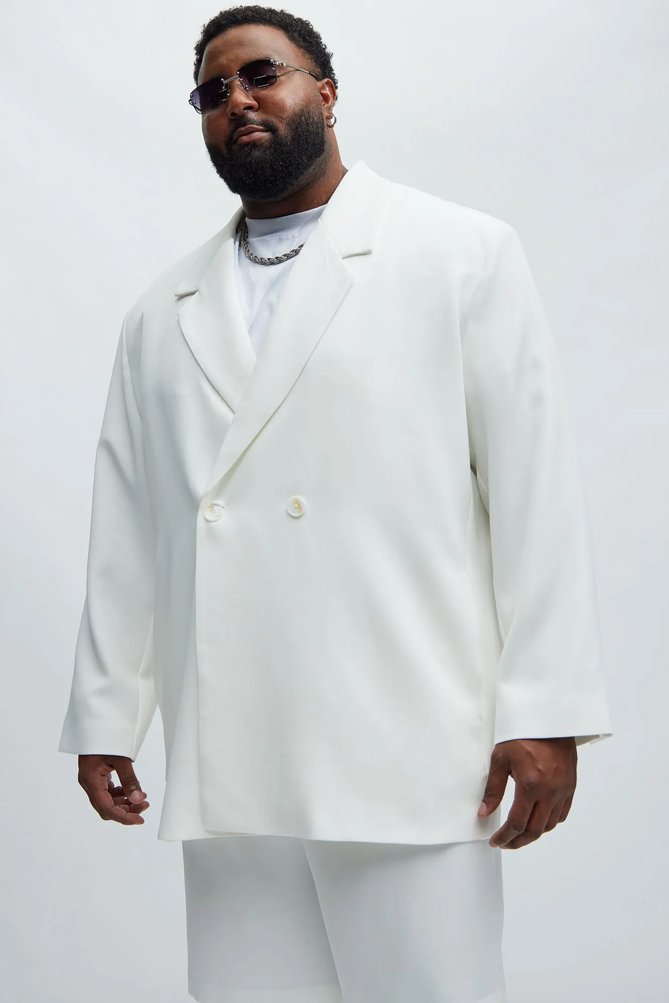 Anchor Double Breasted Suit Jacket - Off White