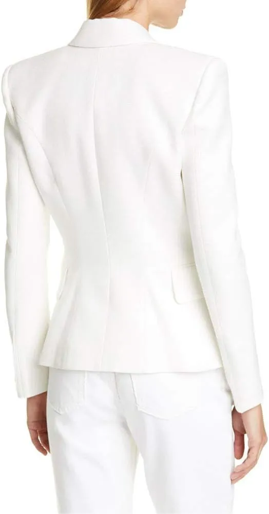 chouyatou Women's Vintage Double Breasted Slim Fit Dress Suit Blazer Jacket