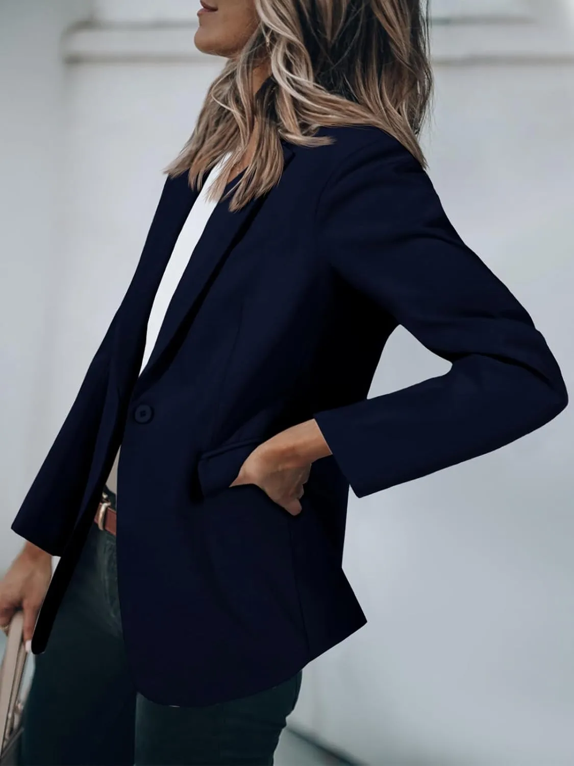 Cicy Bell Womens Casual Blazers Open Front Long Sleeve Work Office Suit Jackets Blazer