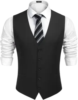 COOFANDY Men's Business Suit Vest Casual Dress Vest Slim Fit Formal Waistcoat