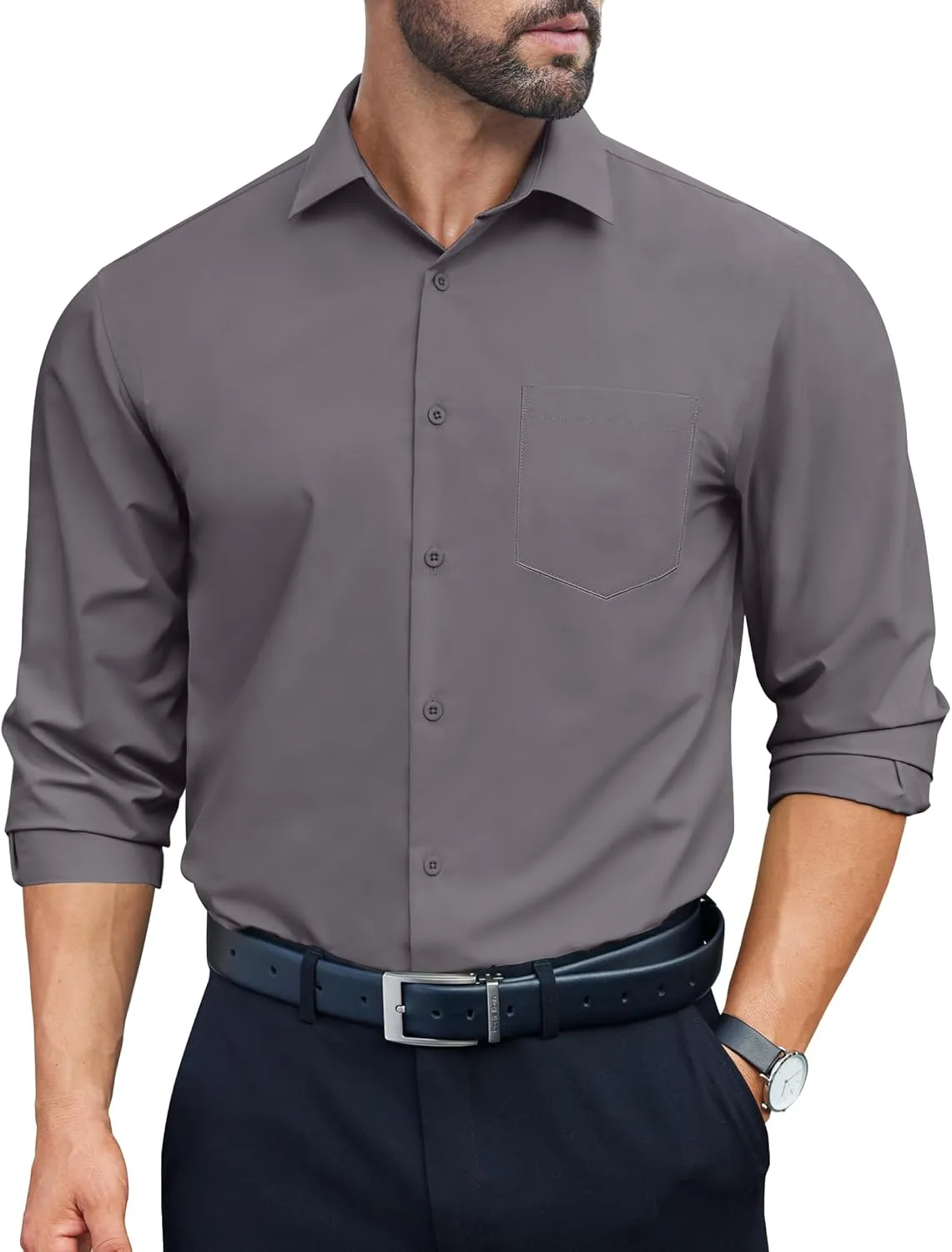 COOFANDY Mens Dress Shirts Long Sleeve Wrinkle Free Button Down Shirts Formal Business Shirt