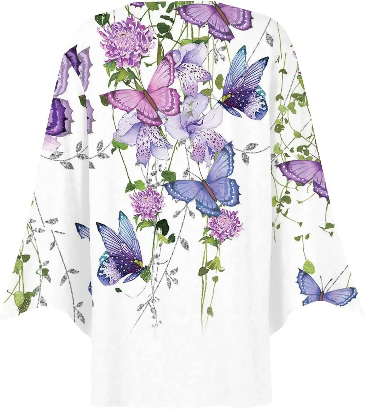 Cover Up for Women Kimonos Summer Swimsuit Ruffle Cardigan 2025 Floral 3/4 Length Sleeve Button Down Cover Up Boho Top