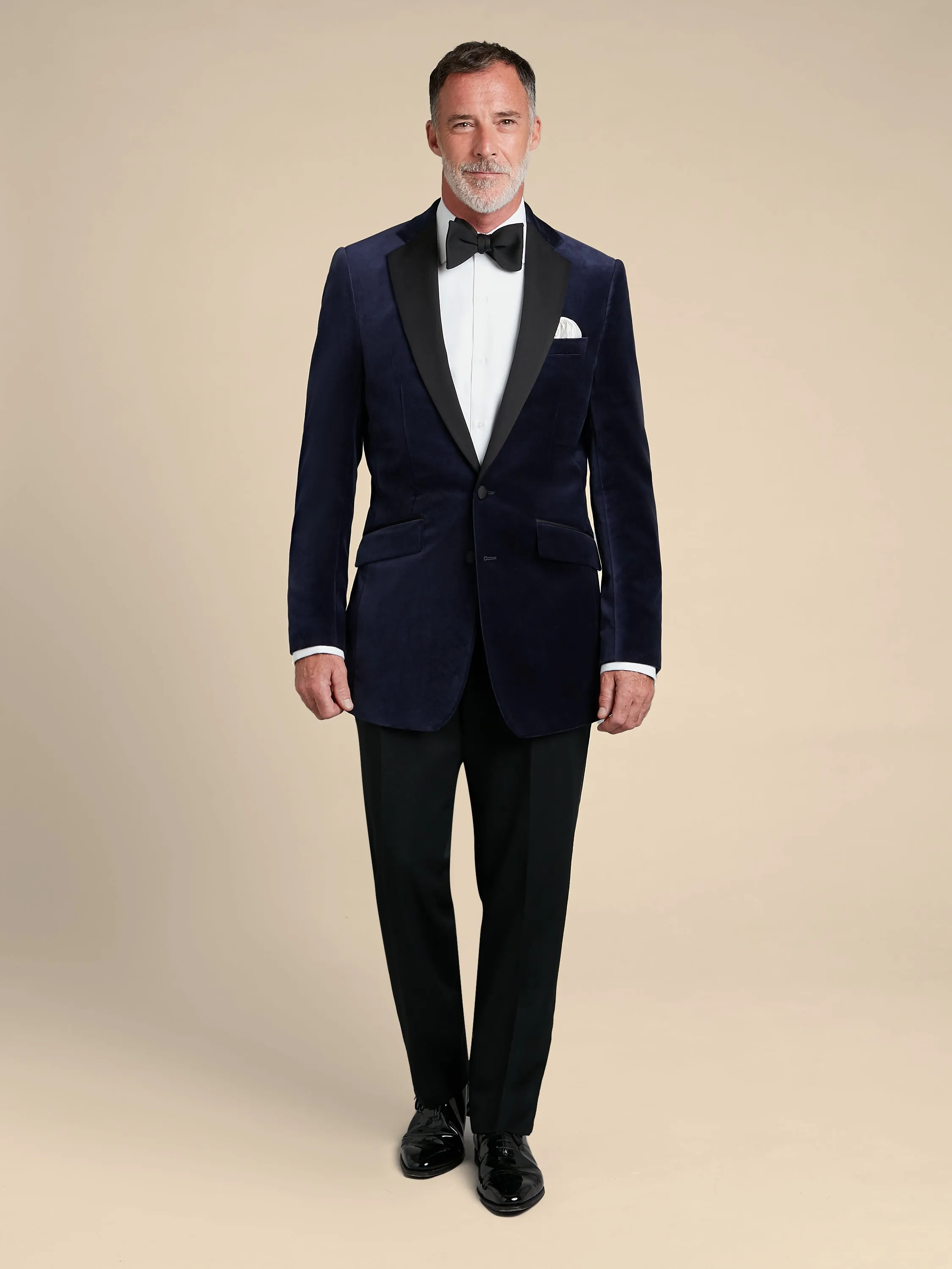 Dinner Suit Four Piece Hire (Velvet Jacket, Trousers, Dress Shirt & Bow Tie)