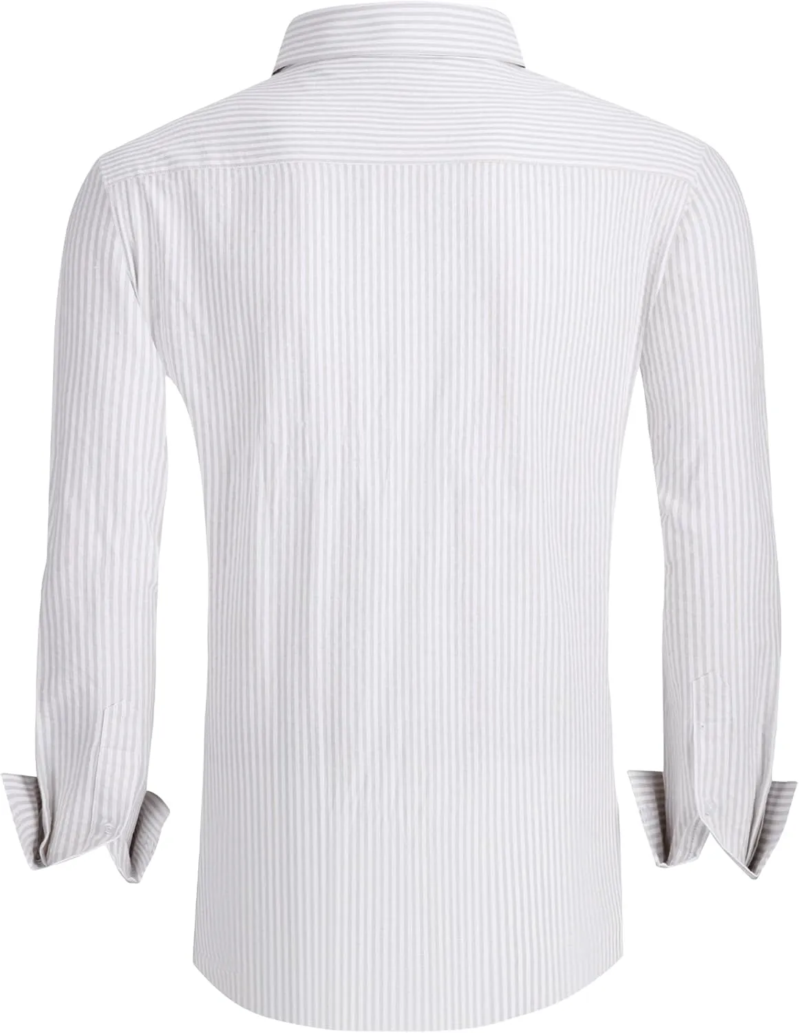 Esabel.C Seersucker Mens Dress Shirts Striped Cotton Casual Business Button Down Shirts for Men