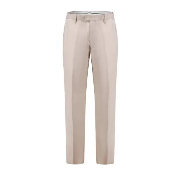 Euro Style Slim Cut Three-Piece Suit - Light Beige