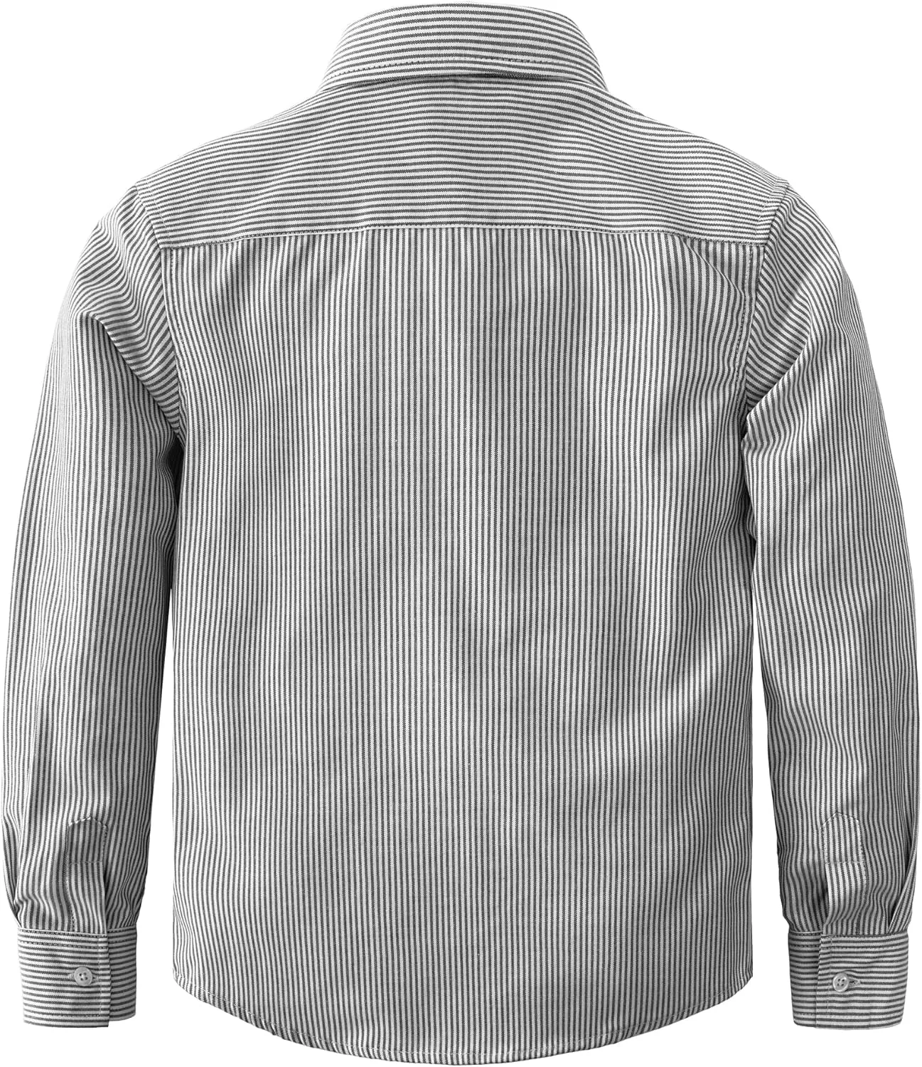 JOGAL Boys Long Sleeve Oxford Dress Shirts Casual Button Down Shirts Striped Tops for 6-14 Years