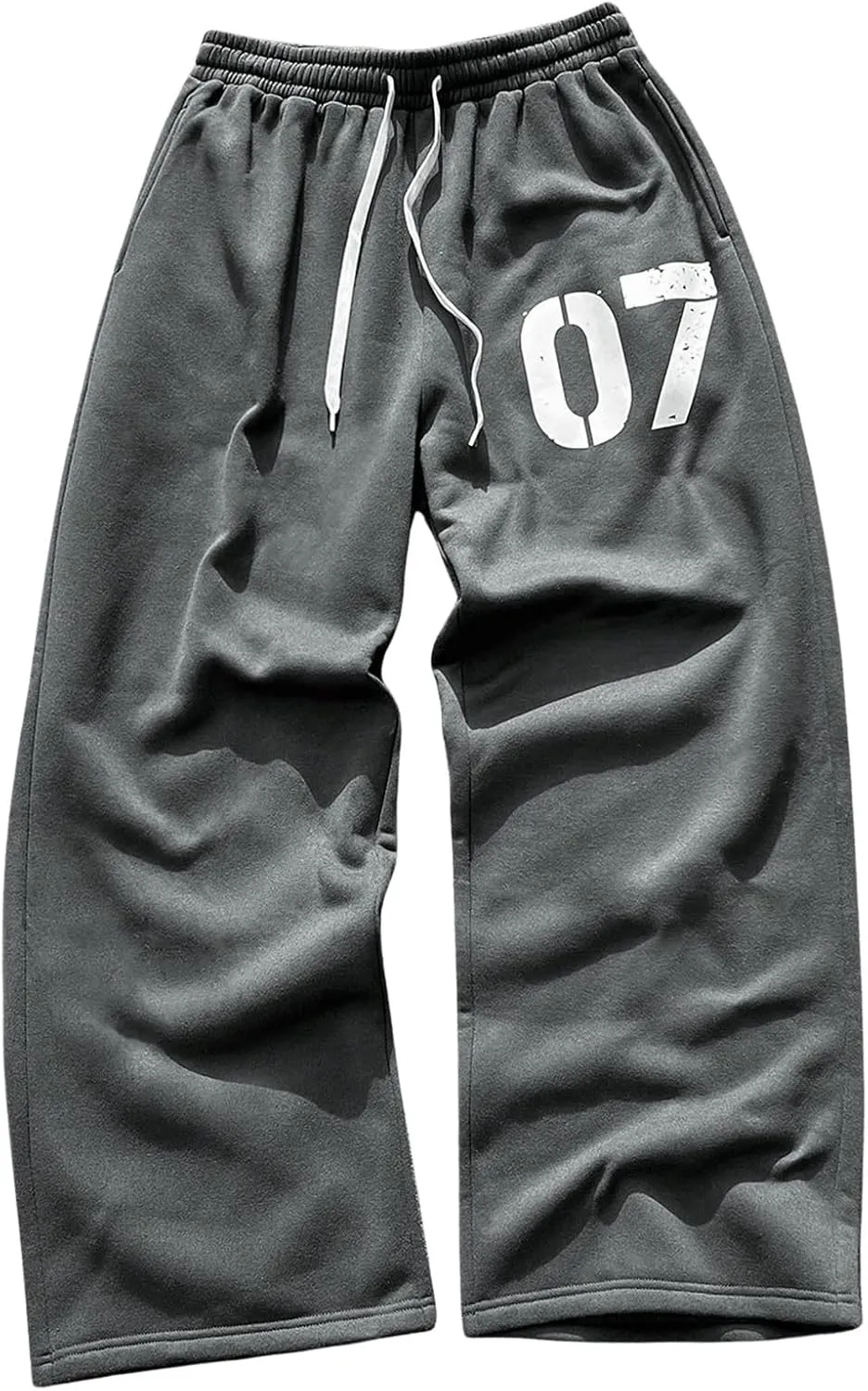 Men's Baggy Sweatpants Y2k Star Graphic Print Stacked Wide Leg Jogger Pants