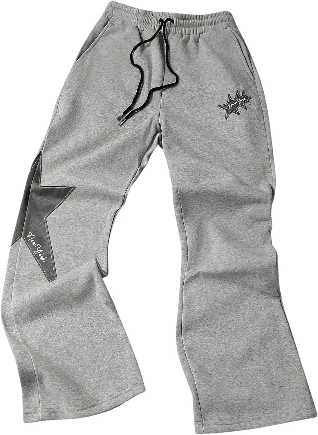 Men's Baggy Sweatpants Y2k Star Graphic Print Stacked Wide Leg Jogger Pants