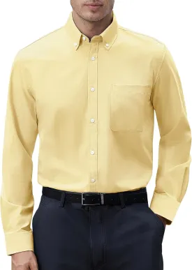 Mens Oxford Shirts Long Sleeve Button Down Shirt Regular Fit Business Casual Dress Shirts