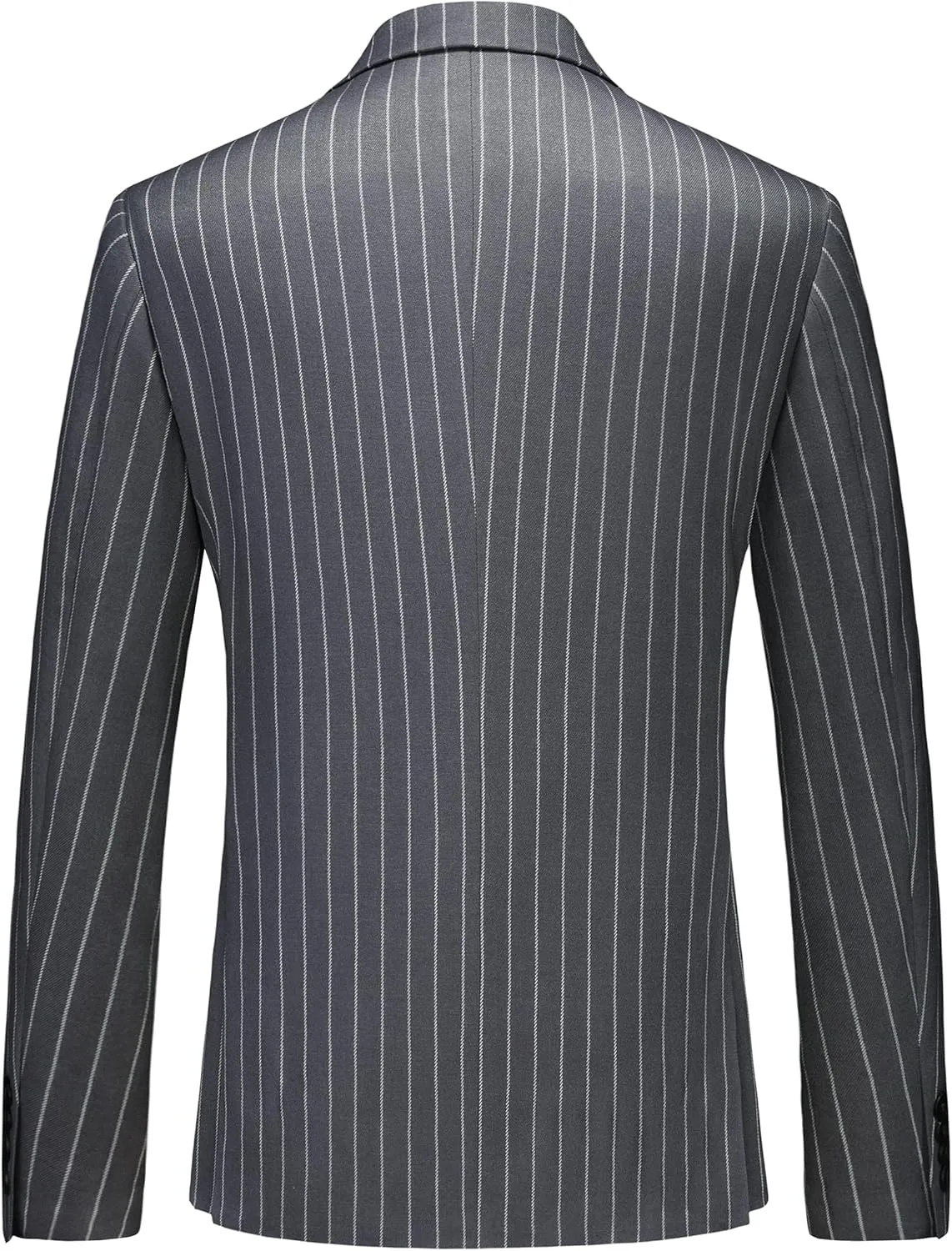 MOGU Mens Double Breasted Pinstripe Suit - 2 Piece Slim Fit Vintage Tuxedo for Groomsmen, Wedding, Prom