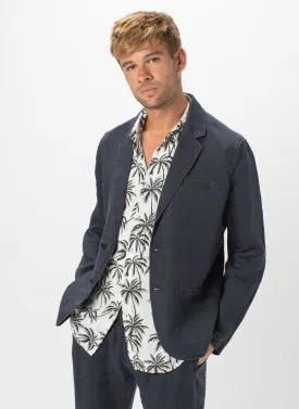 Poolside Jacket Navy Linen