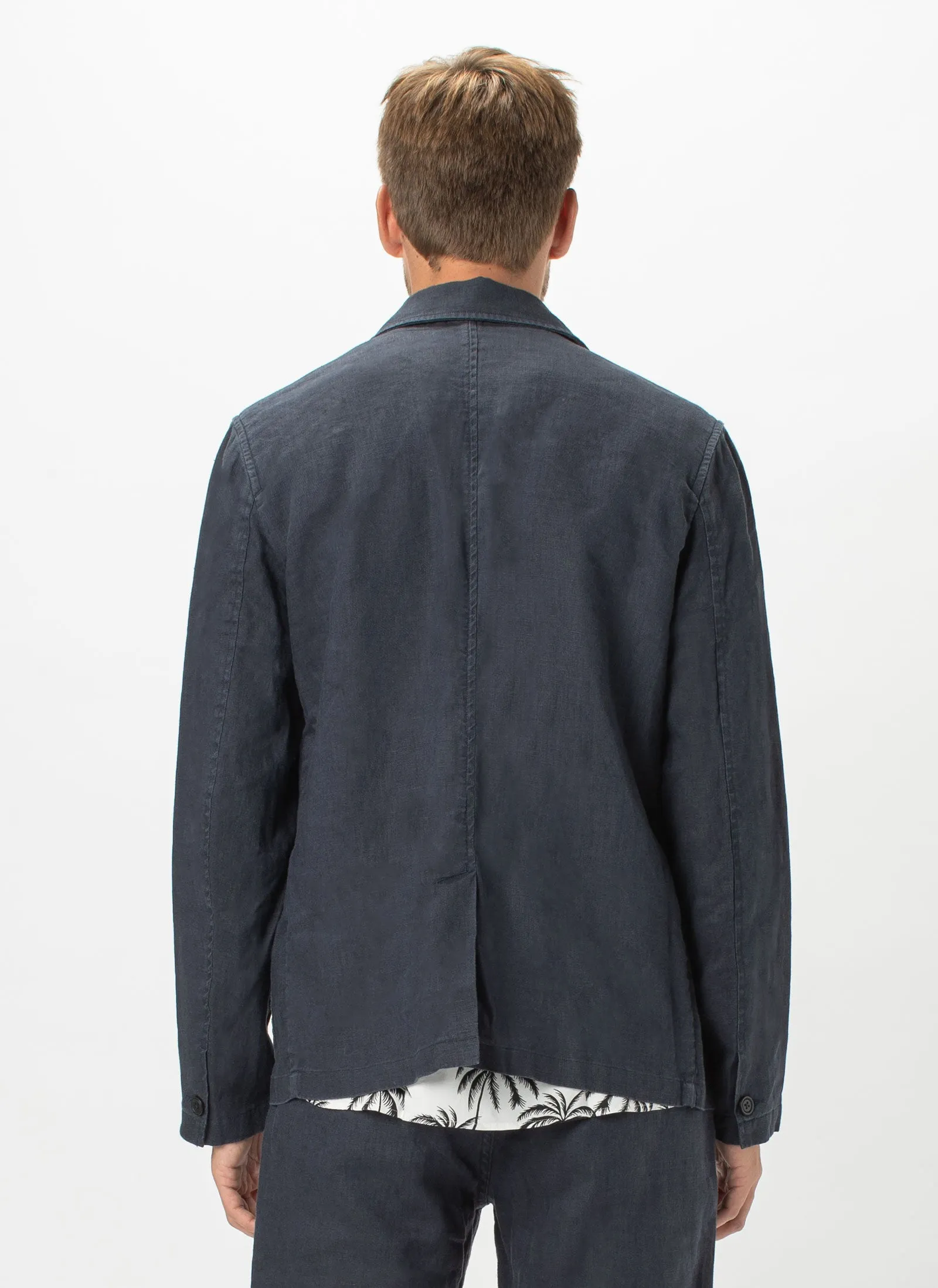 Poolside Jacket Navy Linen