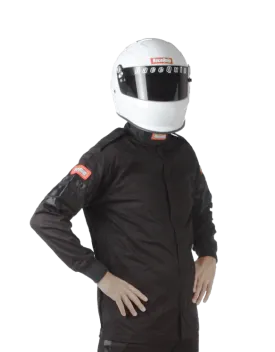 RaceQuip Single Layer Fire Suit Jacket - Black - Small - 111002