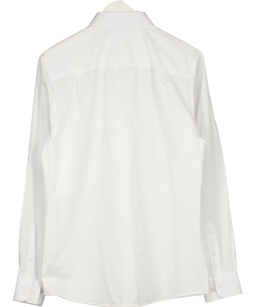 River Island White Premium Long Sleeve Formal Shirt UK M