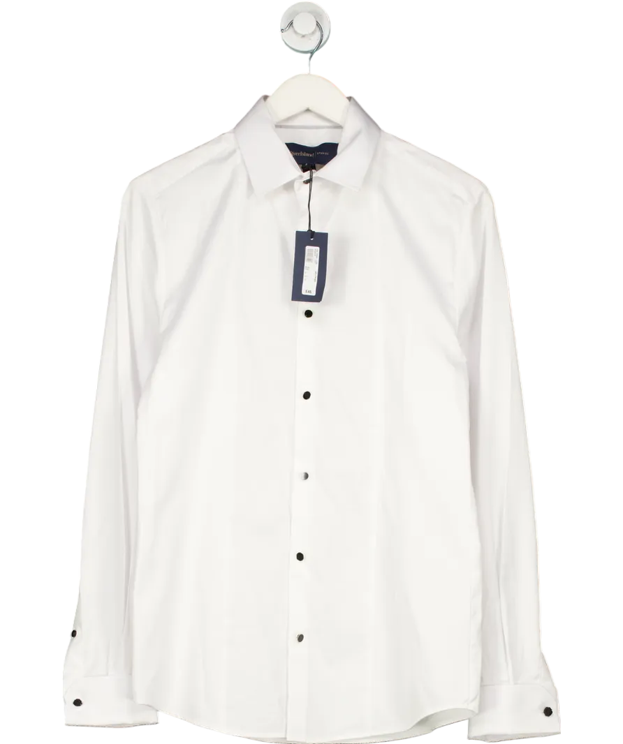 River Island White Slim Fit Pique Formal Shirt UK S