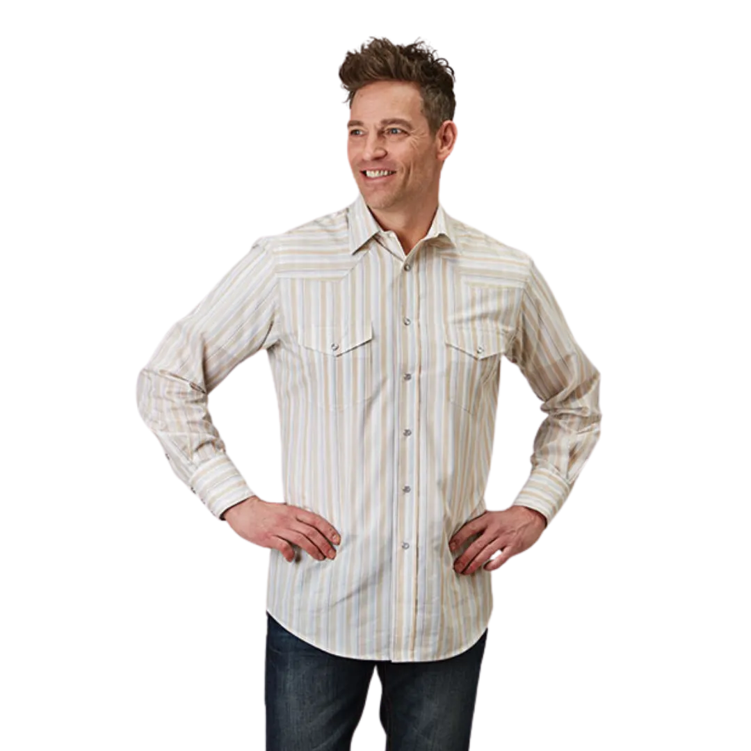 Roper Men's Snap Stripe White Shirt