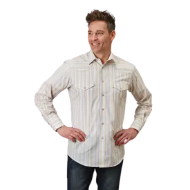 Roper Men's Snap Stripe White Shirt