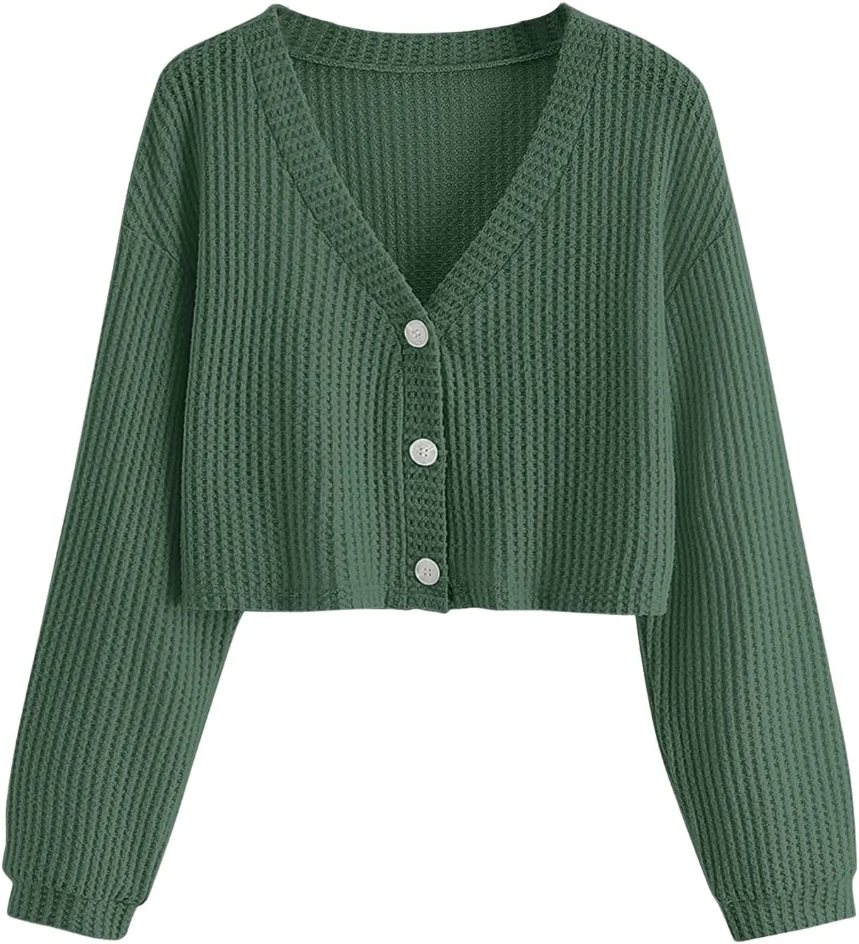 SweatyRocks Women's Long Sleeve Button Front V Neck Soft Knit Cardigan Sweaters