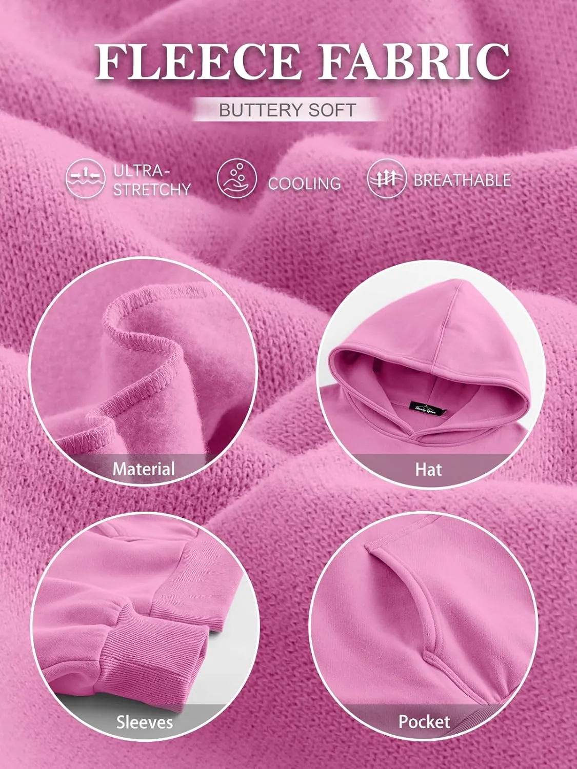 Trendy Queen Womens Oversized Hoodies Fleece Sweatshirts Sweaters Spring Outfits 2025 Pullover Fall Winter Clothes