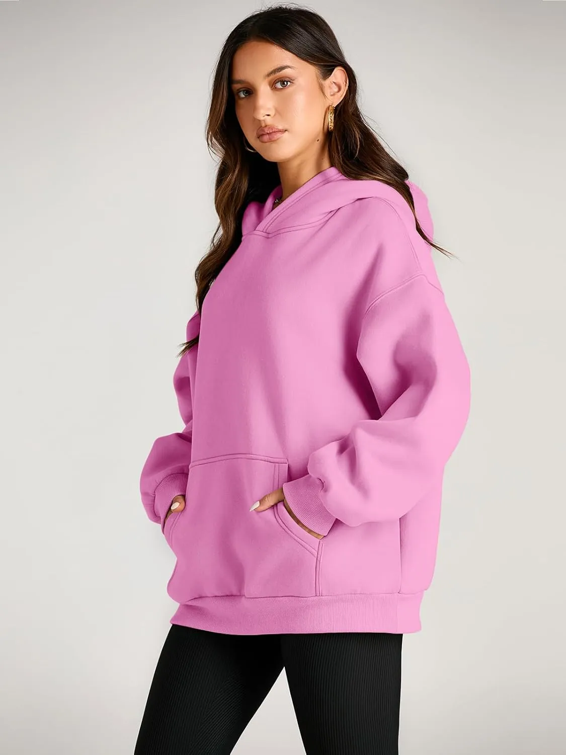 Trendy Queen Womens Oversized Hoodies Fleece Sweatshirts Sweaters Spring Outfits 2025 Pullover Fall Winter Clothes