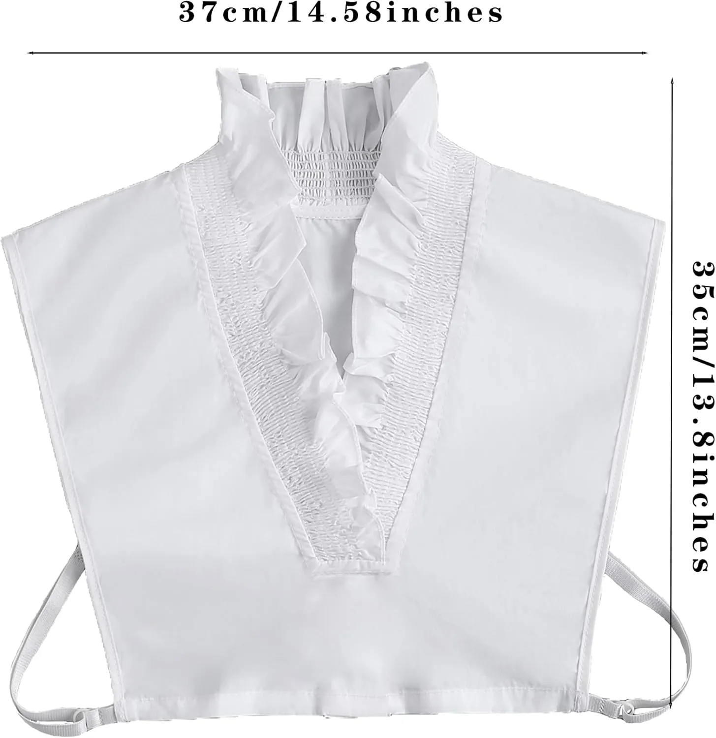 Victoria Cotton Shirts Elegant Ruffle Collar V Neck Dickey Mock Turtleneck Faux Collars for Women Girls