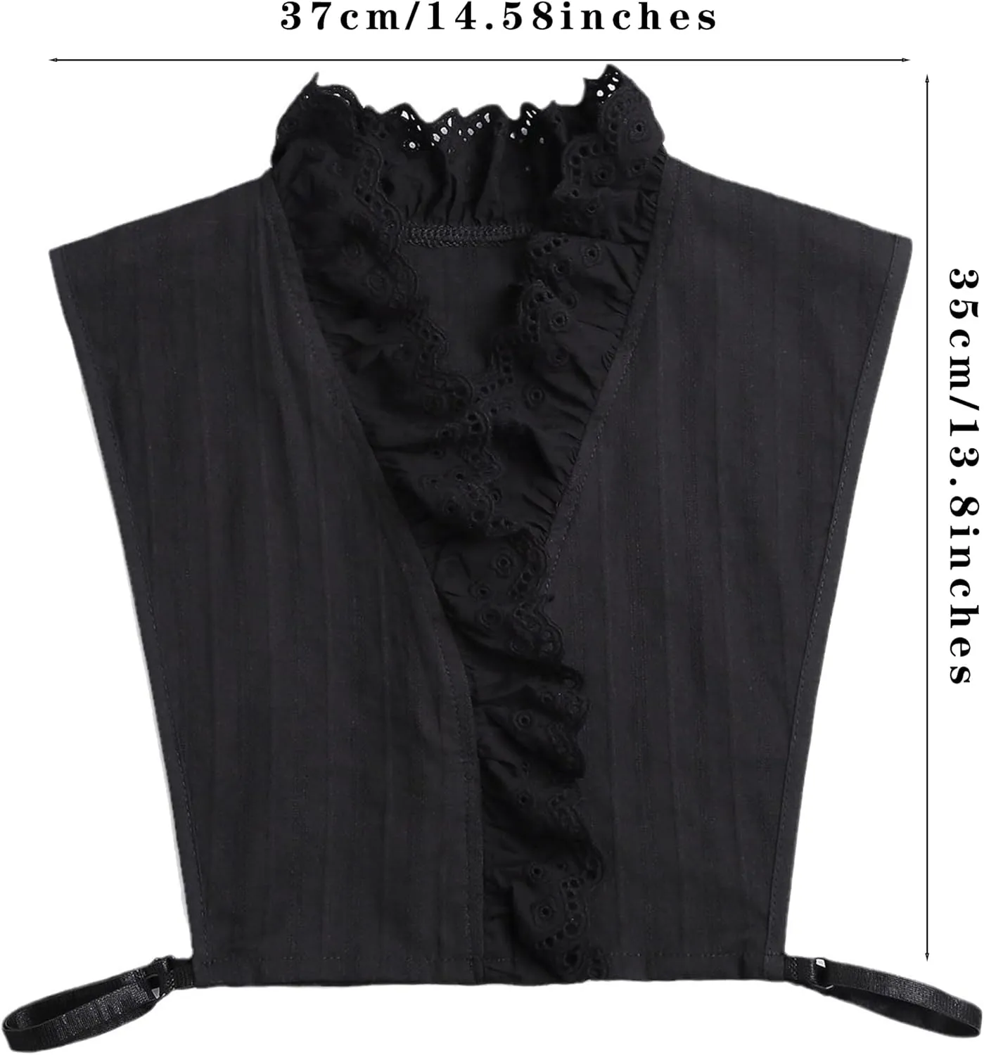 Victoria Cotton Shirts Elegant Ruffle Collar V Neck Dickey Mock Turtleneck Faux Collars for Women Girls