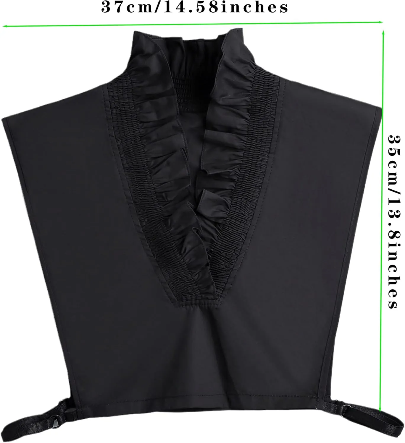 Victoria Cotton Shirts Elegant Ruffle Collar V Neck Dickey Mock Turtleneck Faux Collars for Women Girls
