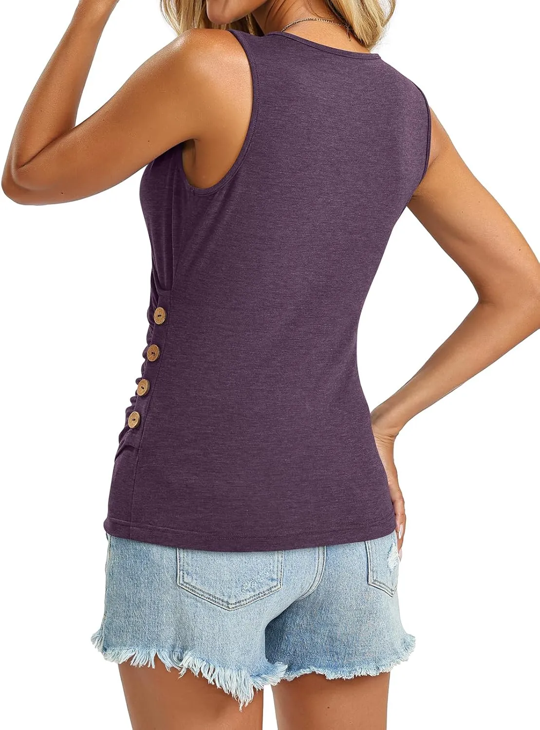 Womens Deep V Neck Tank Tops Sexy Sleeveless Wrap Tops Fitted Ruched Shirts 2025