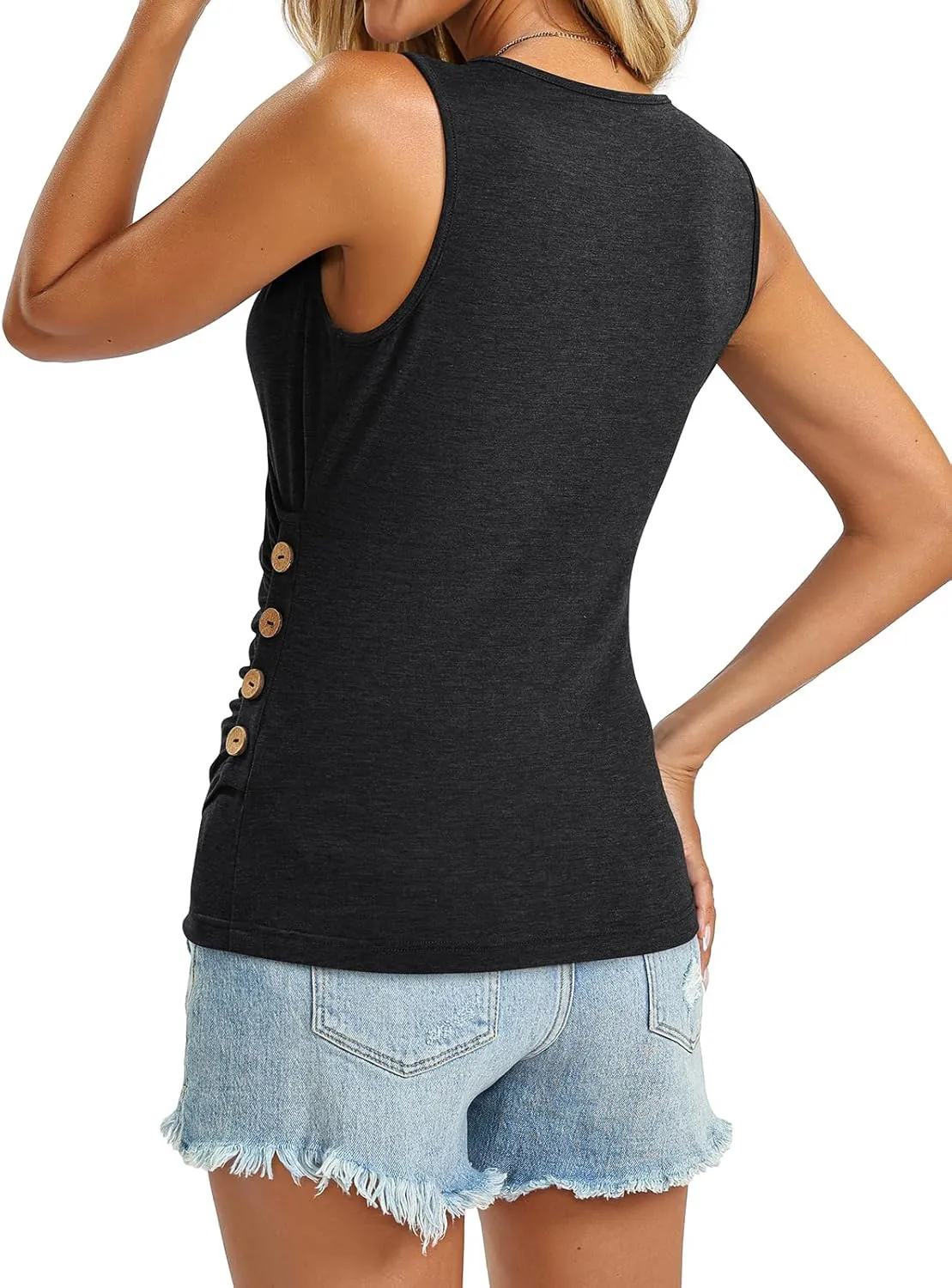 Womens Deep V Neck Tank Tops Sexy Sleeveless Wrap Tops Fitted Ruched Shirts 2025
