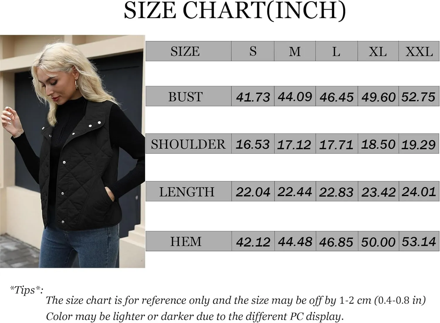 Womens Quilted Vest Lightweight Sleevesless Stand Collar Button Down Padded Gilet Fall Outerwear Vests with Pockets