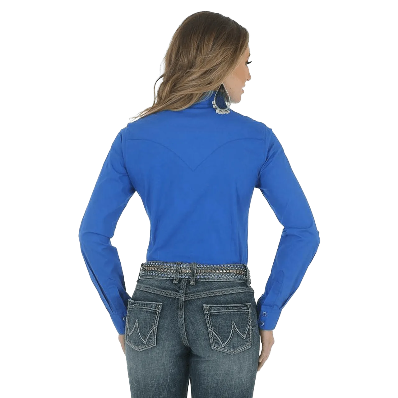 Wrangler Ladies Western Snap Royal Blue Shirt